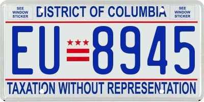 DC license plate EU8945