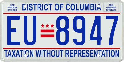 DC license plate EU8947