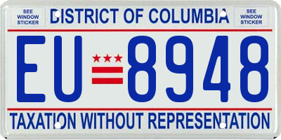DC license plate EU8948