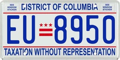 DC license plate EU8950