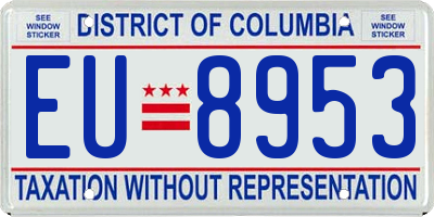 DC license plate EU8953