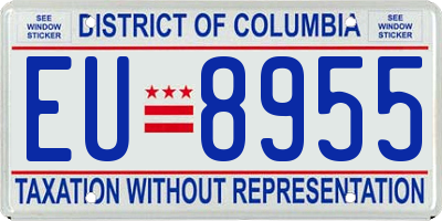 DC license plate EU8955