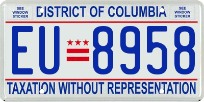 DC license plate EU8958