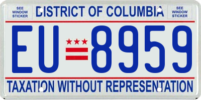 DC license plate EU8959