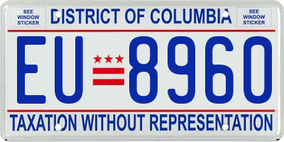 DC license plate EU8960