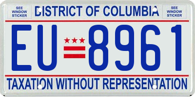 DC license plate EU8961