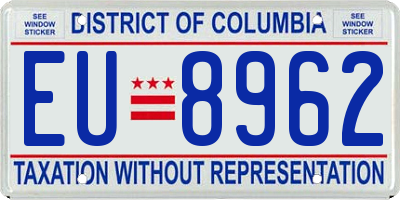 DC license plate EU8962