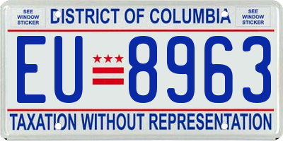 DC license plate EU8963