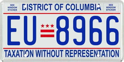 DC license plate EU8966