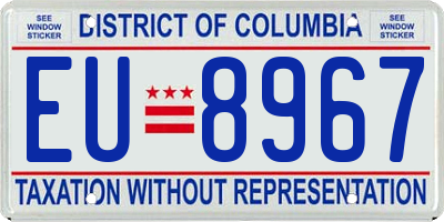 DC license plate EU8967