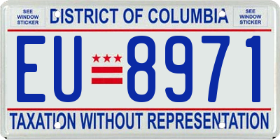 DC license plate EU8971