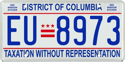 DC license plate EU8973