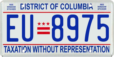 DC license plate EU8975