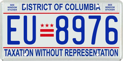 DC license plate EU8976