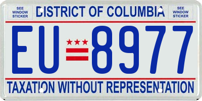 DC license plate EU8977