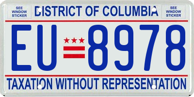 DC license plate EU8978