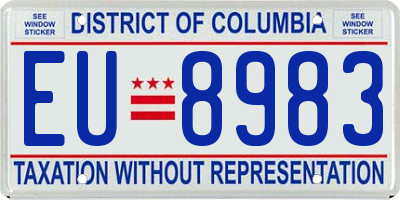DC license plate EU8983