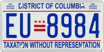 DC license plate EU8984