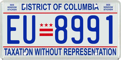 DC license plate EU8991