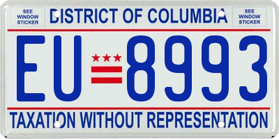 DC license plate EU8993