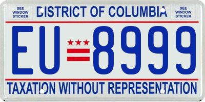 DC license plate EU8999
