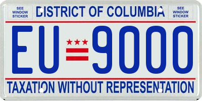 DC license plate EU9000