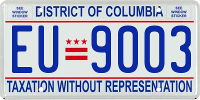 DC license plate EU9003