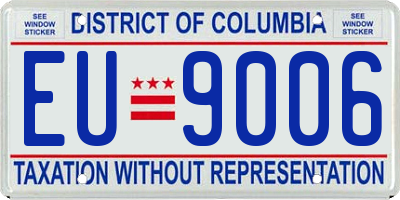DC license plate EU9006