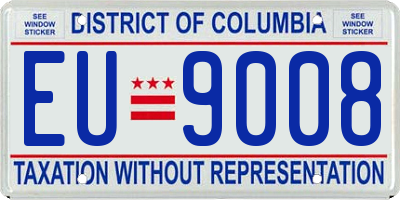 DC license plate EU9008