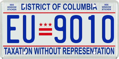 DC license plate EU9010
