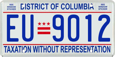 DC license plate EU9012