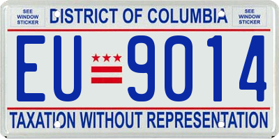 DC license plate EU9014