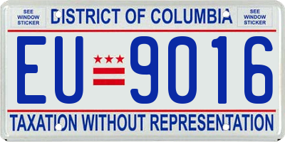 DC license plate EU9016