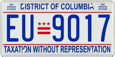 DC license plate EU9017