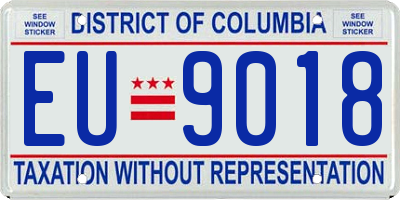 DC license plate EU9018