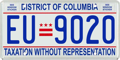 DC license plate EU9020