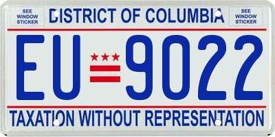 DC license plate EU9022