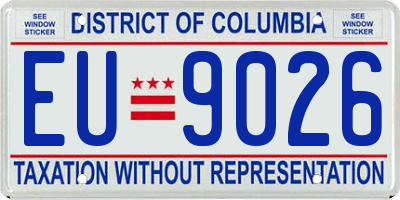 DC license plate EU9026