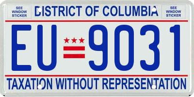 DC license plate EU9031