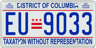 DC license plate EU9033
