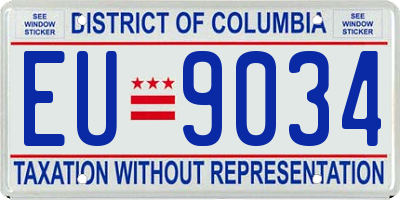DC license plate EU9034