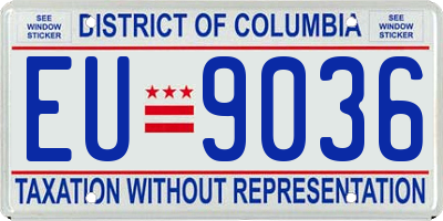DC license plate EU9036