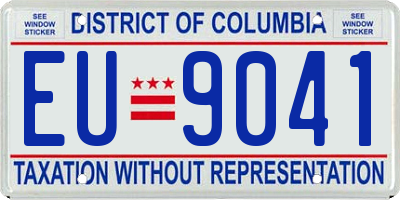 DC license plate EU9041