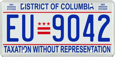 DC license plate EU9042