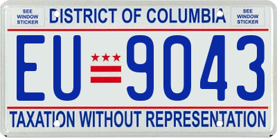 DC license plate EU9043
