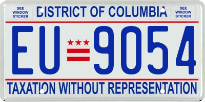 DC license plate EU9054