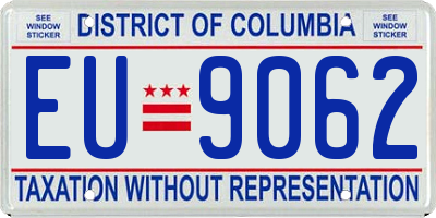 DC license plate EU9062