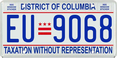 DC license plate EU9068
