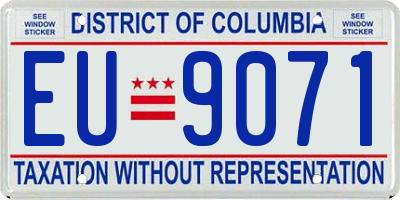 DC license plate EU9071