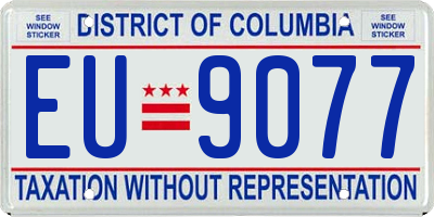 DC license plate EU9077